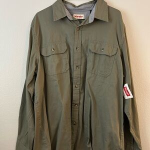 Wrangler Sage Green Casual Shirt